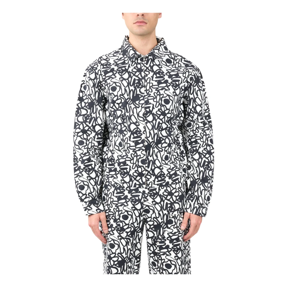 Denim Blumen Allover Jacke