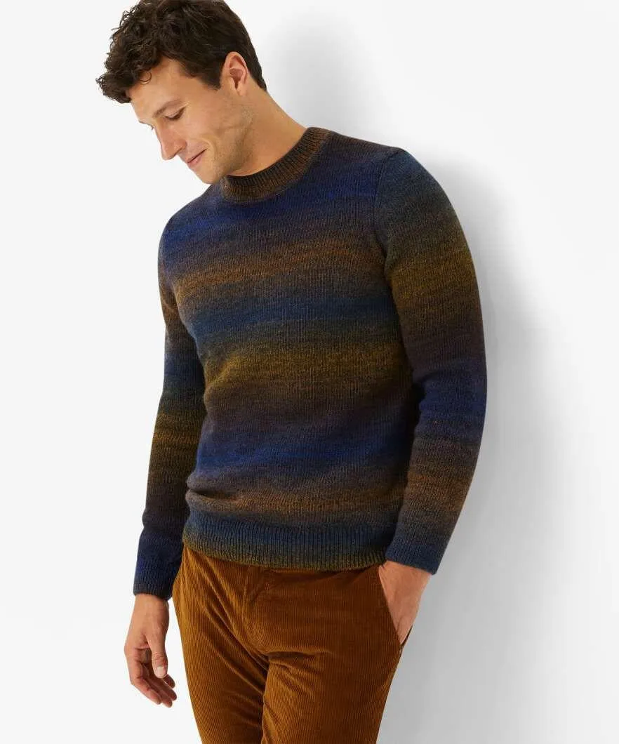 Gestreifter Strickpullover aus Schurwollmix