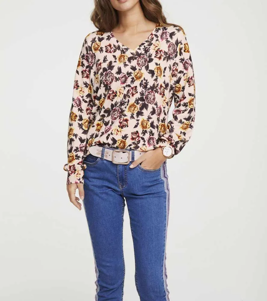 Heine Damen Pullover Strickpullover Herbst rosé-bunt