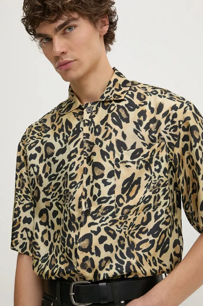 Hemd Nanushka Maxton Relaxed Leopard Print Shirt NM24PFSH06271