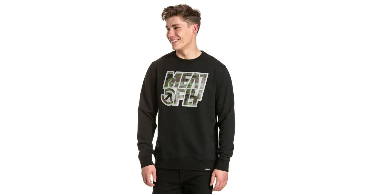 Herren Sweatshirt Meatfly Repash schwarz XL