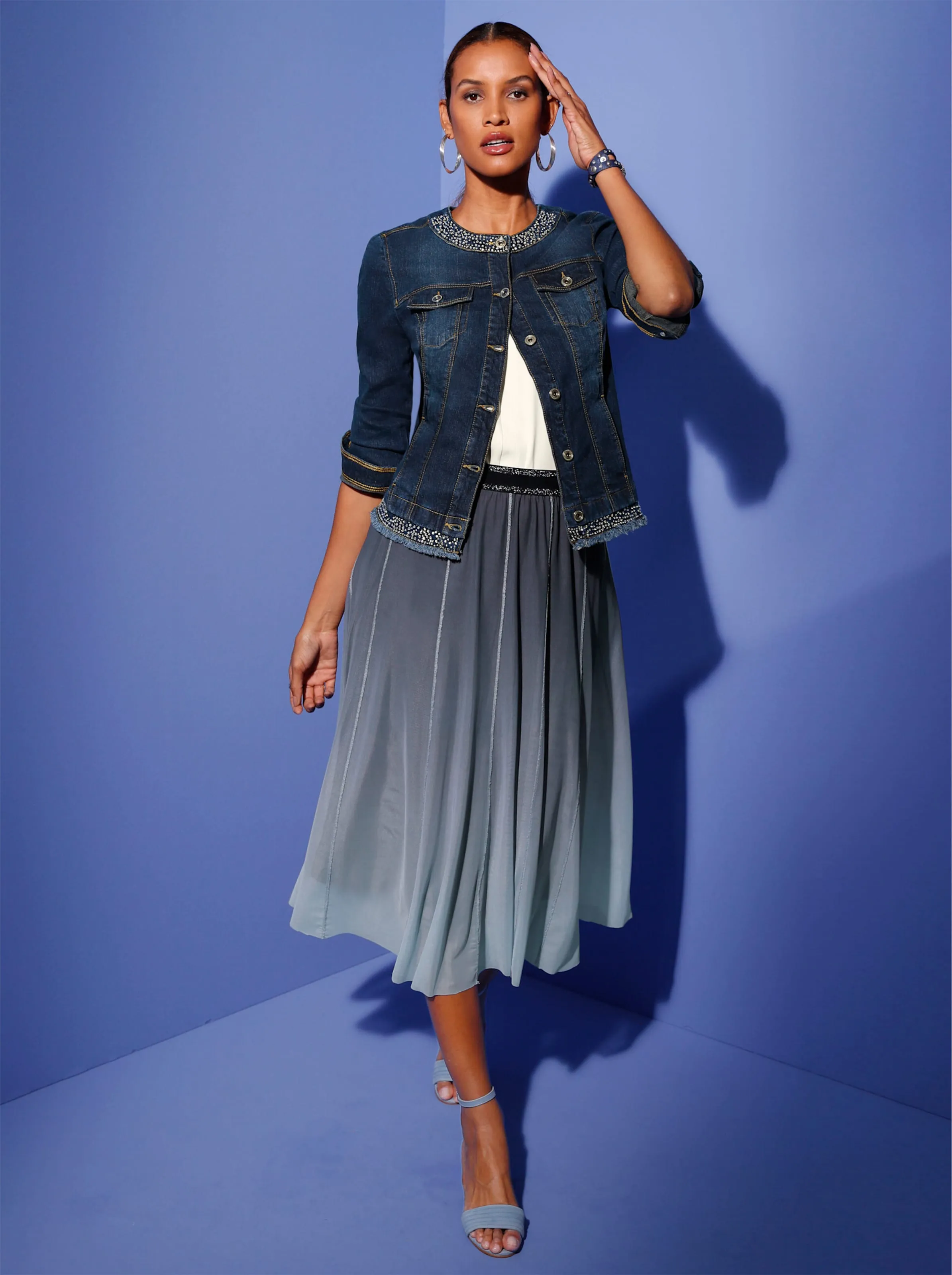 Jeans-Blazer in dark blue