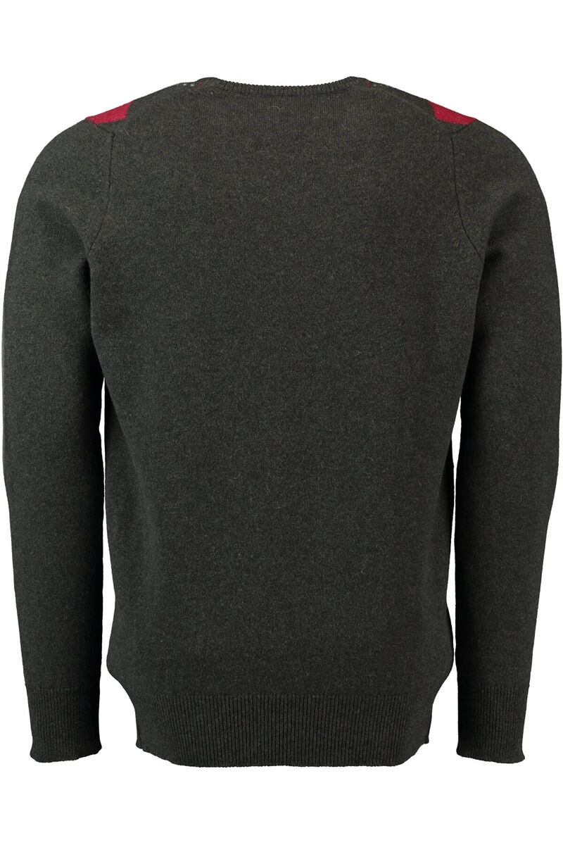 Lambswool V-Ausschnitt Pullover grün Kariert