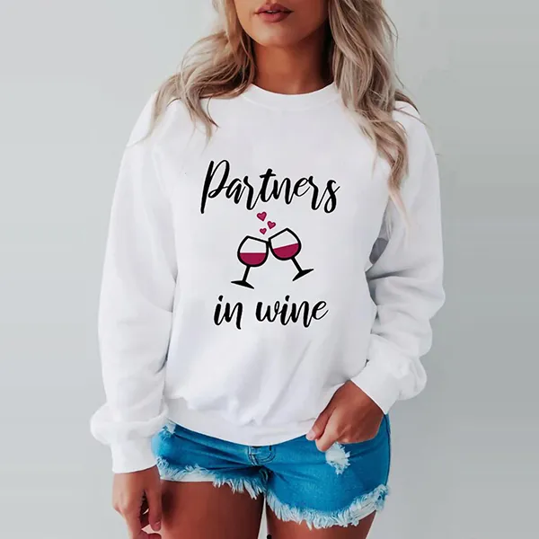 Lässiger Sweatshirt für Besties mit Textaufdruck 