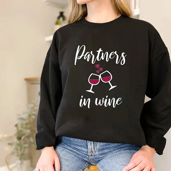 Lässiger Sweatshirt für Besties mit Textaufdruck 