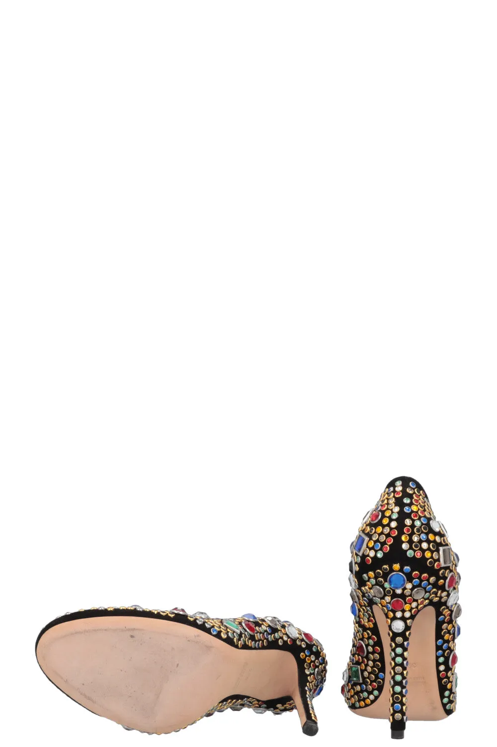 MIU MIU Heels Crystals Multicolor Black