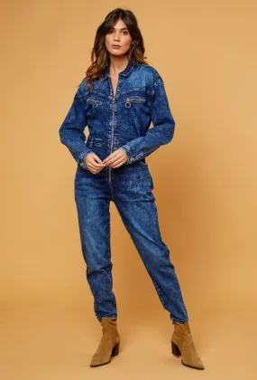 Oversize-Stretch-Overall mit elastischem Bund