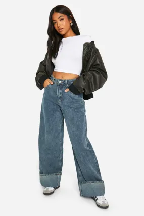 Petite Jeans mit weitem Bein