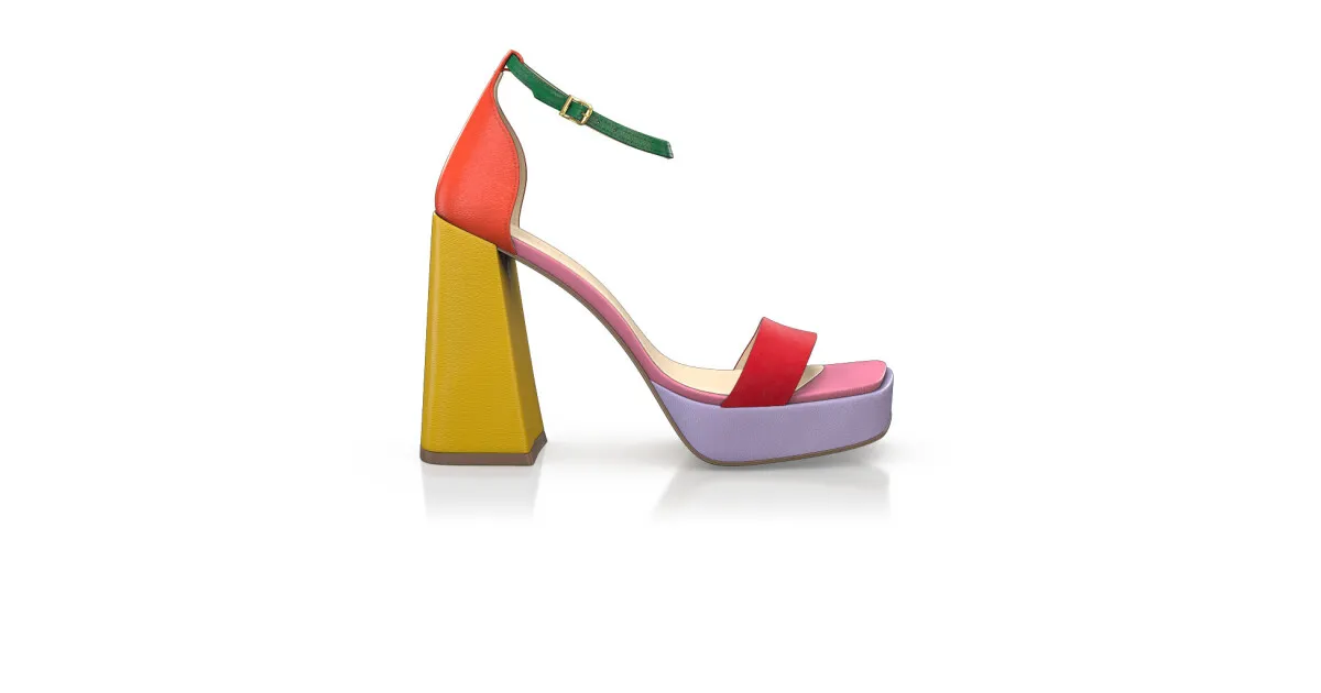Plateau Heels mit quadratischer Spitze 45857