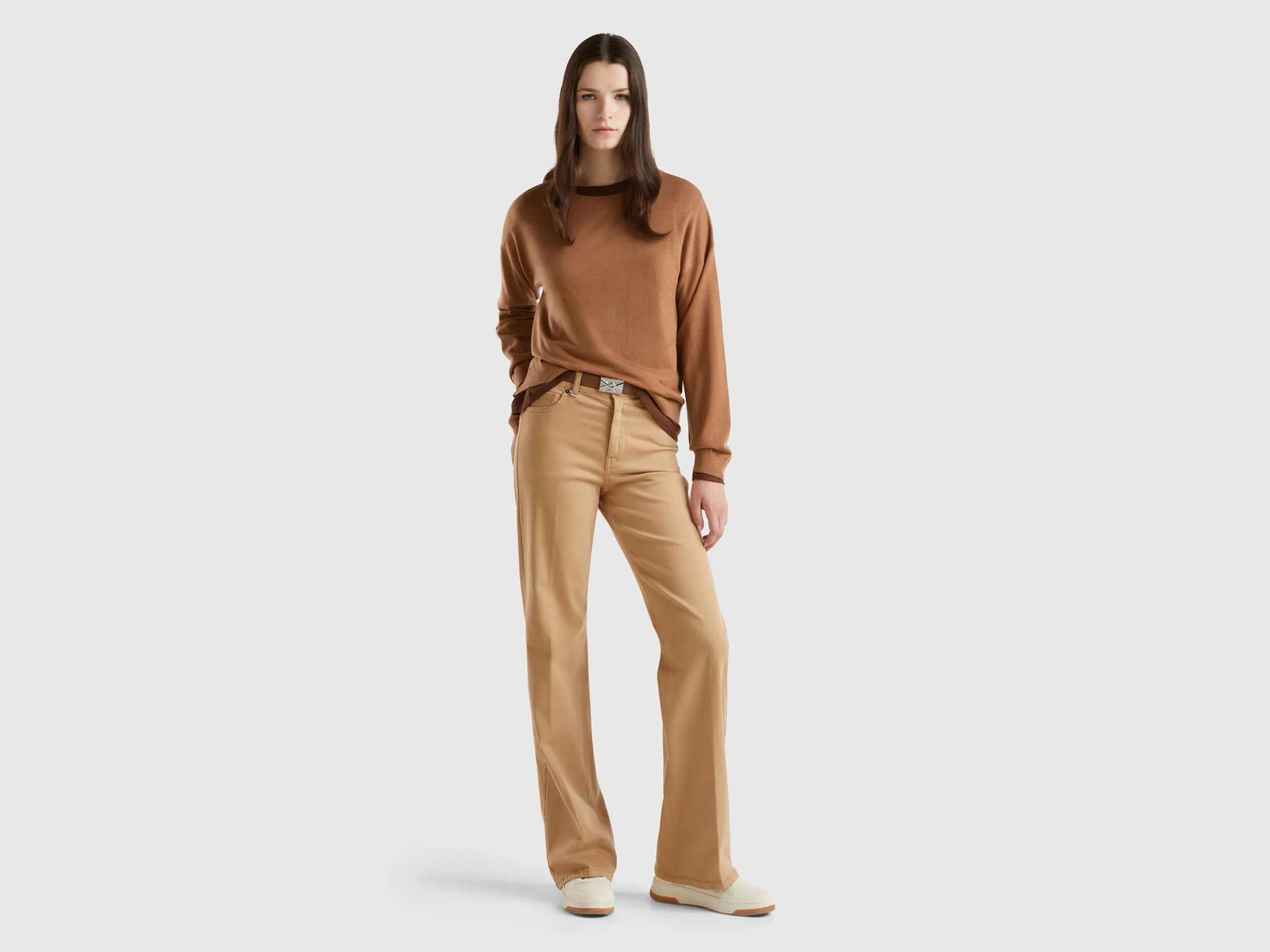 Pullover mit U-Bootausschnitt aus reiner Merinowolle