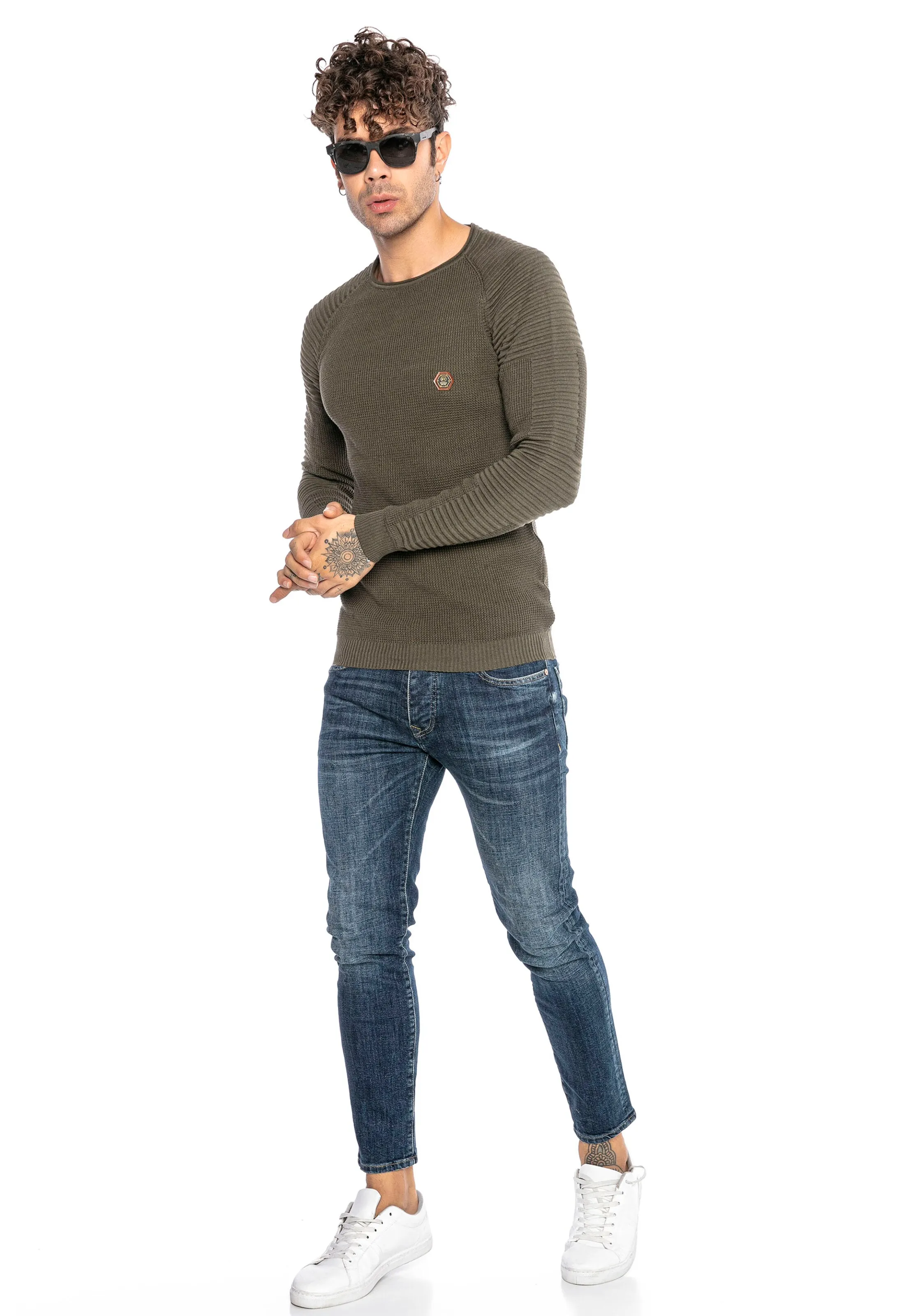Redbridge Strickpullover 'Everett' in Khaki