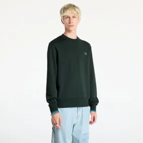 Sweatshirt Fred Perry Crew Neck Sweatshirt Night Green/ Ocean M7535 W64