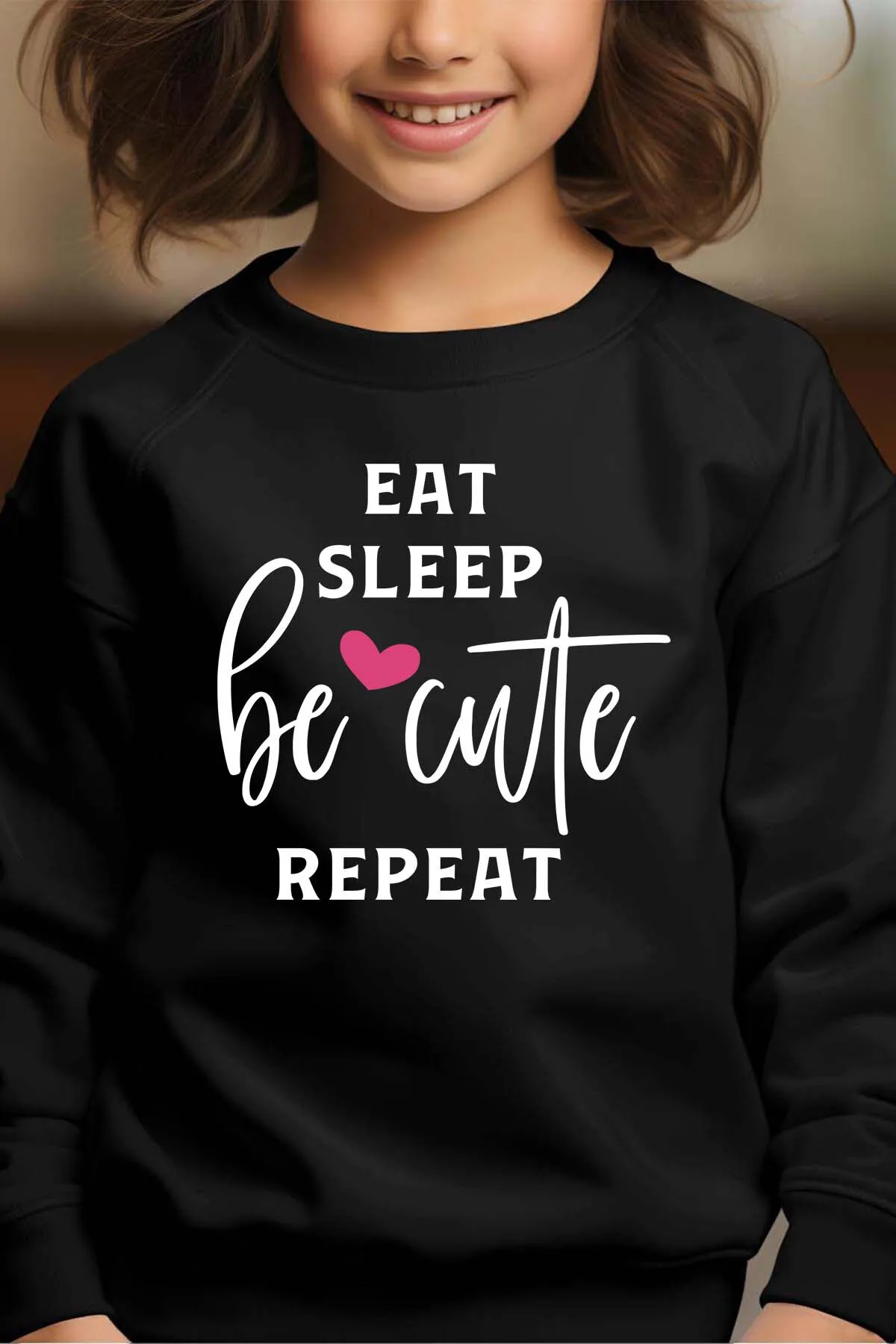 süße Wiederholung – Rundhals-Sweatshirt für Mädchen