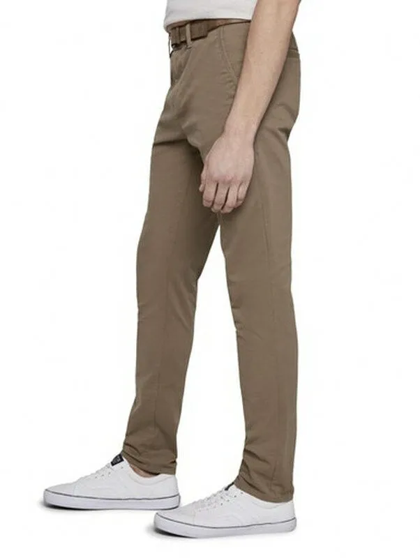 Tom Tailor Slim Chino with belt, Honey Camel beige kombi