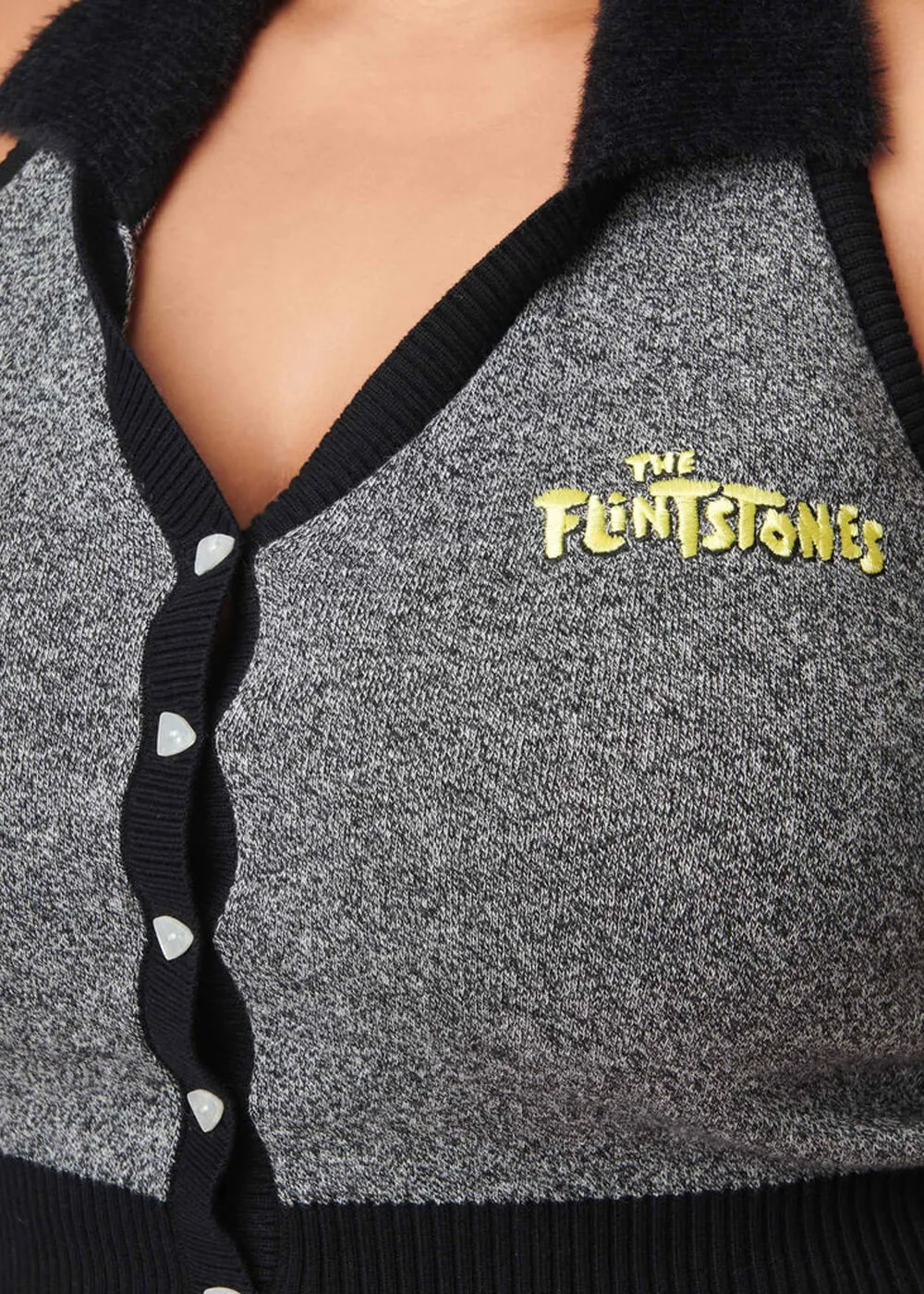 Unique Vintage x Flintstone Bedrock Sweater Schwarz Weiß